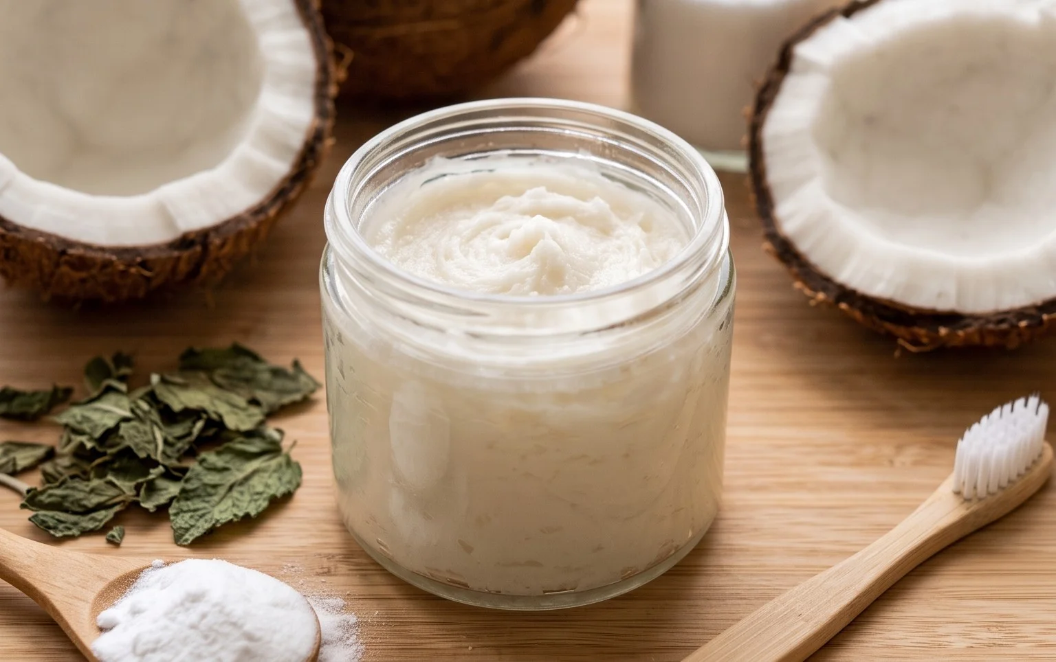 Whitening, Remineralizing, and Detoxifying Coconut Oil Toothpaste